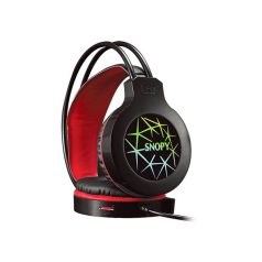   Snopy Fejhallgató - SN-GX7 CRAZY (2.0, mikrofon, USB+3,5mm jack, hang.szab., nagy-párnás, 2m kábel, fekete)