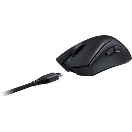 Razer Egér - DeathAdder V3 Pro (Optikai, 30000DPI, 4 gomb, harisnyázott kábel, fekete)