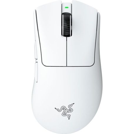 Razer Egér - DeathAdder V4 Pro White (Optikai, 45000DPI, 6 gomb, harisnyázott kábel, fehér)