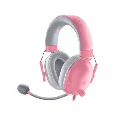   Razer Fejhallgató - Blackshark V2 X Pink (3,5mm Jack, mikrofon, hangerőszabályzó, 1,3m kábel, rózsaszín)