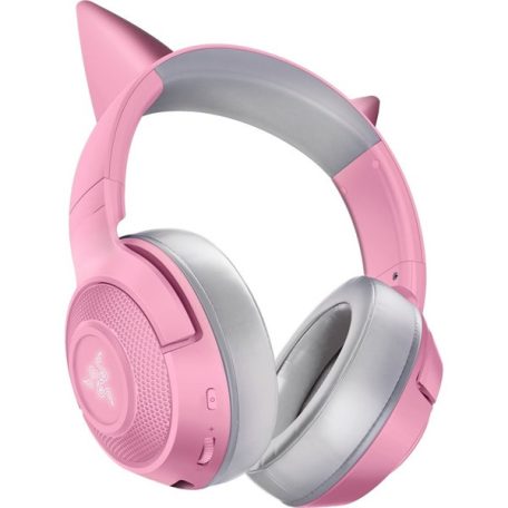 Razer Fejhallgató - Kraken Kitty V2 Pro (USB, mikrofon, hangerőszabályzó, 2m kábel, rózsaszín)