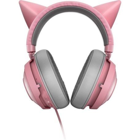 Razer Fejhallgató - Kraken Kitty V2 Pro (USB, mikrofon, hangerőszabályzó, 2m kábel, rózsaszín)