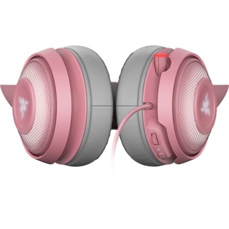 Razer Fejhallgató - Kraken Kitty V2 Pro (USB, mikrofon, hangerőszabályzó, 2m kábel, rózsaszín)