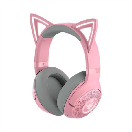Razer Fejhallgató - Kraken Kitty V2 BT Quartz Ed. (Bluetooth, mikrofon, hangerőszabályzó, rózsaszín)