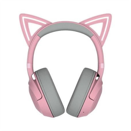 Razer Fejhallgató - Kraken Kitty V2 BT Quartz Ed. (Bluetooth, mikrofon, hangerőszabályzó, rózsaszín)