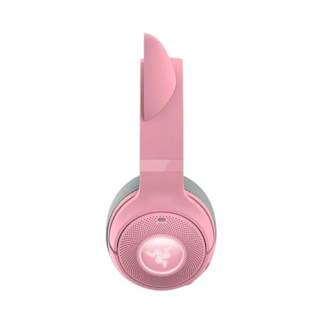 Razer Fejhallgató - Kraken Kitty V2 BT Quartz Ed. (Bluetooth, mikrofon, hangerőszabályzó, rózsaszín)
