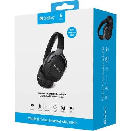 Sandberg Fejhallgató - Wireless Travel Headset ANC+ENC