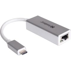   Sandberg Kábel Átalakító - USB-C Gigabit Network Adapter (ezüst; USB-C bemenet; RJ45 kimenet; Gigabit)