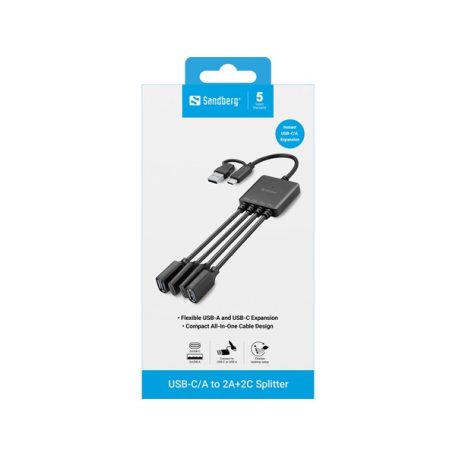 Sandberg USB Hub - USB-C/A to 2A+2C Splitter
