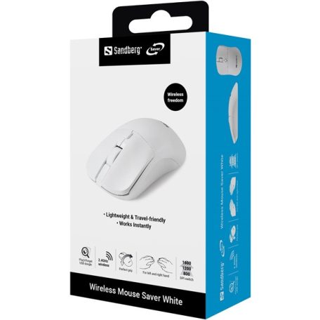 Sandberg Egér - Wireless Mouse Saver White
