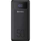 Sandberg Akkubank - Powerbank USB-C PD 130W 50000 (kültéri; LED Lámpa; fekete)