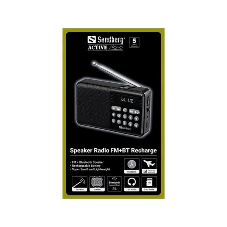 Sandberg Rádió - Speaker Radio FM+BT Recharge