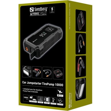 Sandberg Akkubank - Car Jumpstarter TirePump 10000