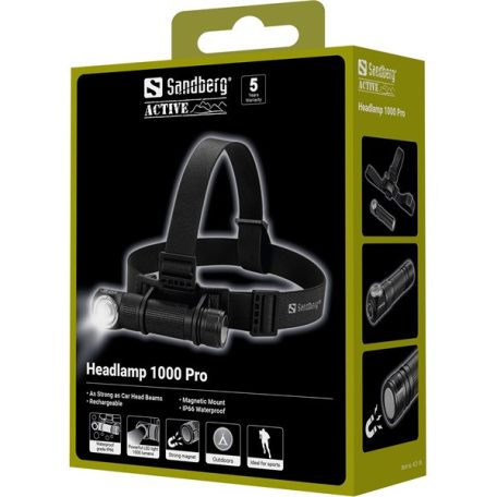 Sandberg Fejlámpa - Headlamp 1000 Pro