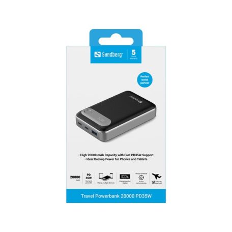 Sandberg Akkubank - Travel Powerbank 20000 PD35W