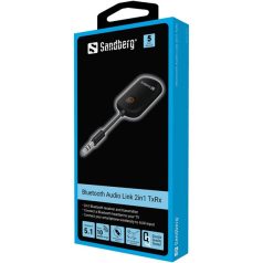   Sandberg Bluetooth Adapter - Bluetooth Audio Link 2in1 TxRx (Bluetooth 5.1, 3,5 mm Jack, vevő/adó, fekete)