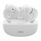 S-Link Fülhallgató Vezeték Nélküli - SL-TWS08 White (Bluetooth, ENC, Type-C, 4x HD mikrofon, 40 óra, fehér)