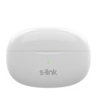 S-Link Fülhallgató Vezeték Nélküli - SL-TWS08 White (Bluetooth, ENC, Type-C, 4x HD mikrofon, 40 óra, fehér)
