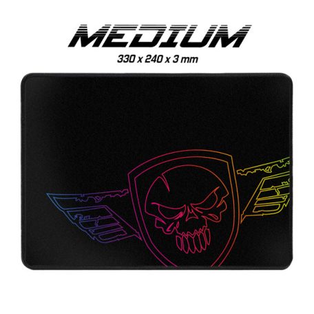 Spirit of Gamer Egérpad - Darkskull Mouse Pad - M (330 x 240 x 3mm; varrott szélek; fekete)