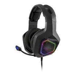   Spirit of Gamer Fejhallgató - ELITE H50 Black (MultiPlatform, RGB, 3.5mm Jack, mikrofon, hangerőszabályzó, nagy-párnás)