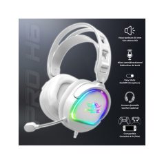   Spirit of Gamer Fejhallgató - PRO-H6 RGB White (MultiPlatform, mikrofon, 3.5mm jack, hangerőszabályzó, 2m kábel, fehér)