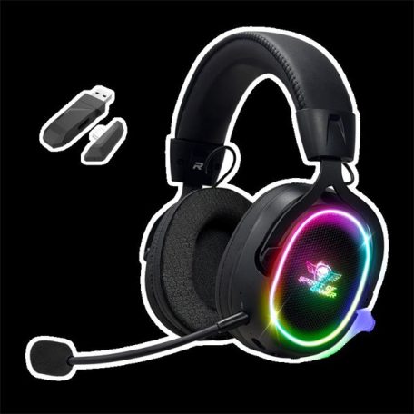 Spirit of Gamer Wireless Fejhallgató - MIC-XH1200 (MultiPlatform,7.1,mikrofon, hangerőszabályzó, nagy-párnás, fekete)