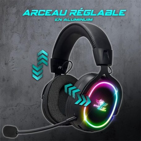 Spirit of Gamer Wireless Fejhallgató - MIC-XH1200 (MultiPlatform,7.1,mikrofon, hangerőszabályzó, nagy-párnás, fekete)