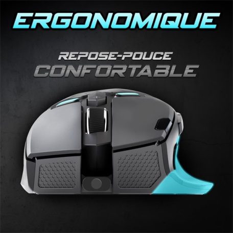 Spirit of Gamer Egér - ELITE-M60 Black (Optikai, 20000 DPI, 1000Hz, 9 programozható gomb, RGB, vezetékes, fekete)