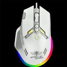   Spirit of Gamer Egér - ELITE-M60 White (Optikai, 20000 DPI, 1000Hz, 9 programozható gomb, RGB, vezetékes, fehér)