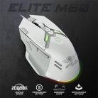 Spirit of Gamer Egér - ELITE-M60 White (Optikai, 20000 DPI, 1000Hz, 9 programozható gomb, RGB, vezetékes, fehér)