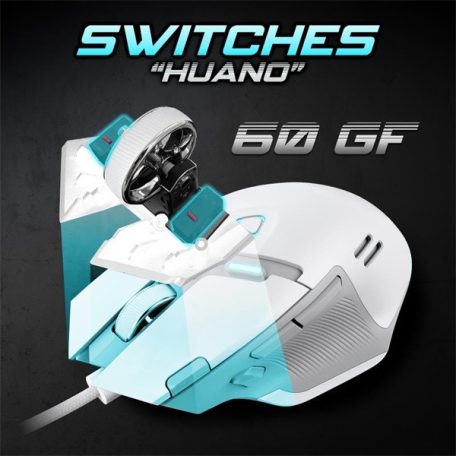 Spirit of Gamer Egér - ELITE-M60 White (Optikai, 20000 DPI, 1000Hz, 9 programozható gomb, RGB, vezetékes, fehér)