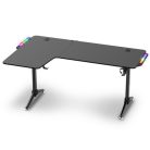 Spirit of Gamer Gamer Asztal - Headquarter 600 L (MDF lap, fém lábak, fekete, RGB LED háttérvilágítás, 160 x 60 x 75cm)