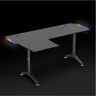 Spirit of Gamer Gamer Asztal - Headquarter 600 L (MDF lap, fém lábak, fekete, RGB LED háttérvilágítás, 160 x 60 x 75cm)