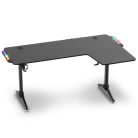 Spirit of Gamer Gamer Asztal - Headquarter 600 R (MDF lap, fém lábak, fekete, RGB LED háttérvilágítás, 160 x 60 x 75cm)