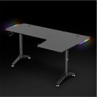 Spirit of Gamer Gamer Asztal - Headquarter 600 R (MDF lap, fém lábak, fekete, RGB LED háttérvilágítás, 160 x 60 x 75cm)