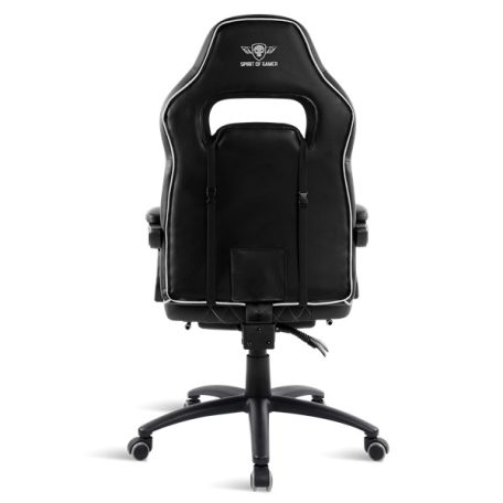 Spirit of Gamer szék - MUSTANG White (állítható dőlés/magasság; kihajtható lábtartó; max.120kg-ig, fehér)