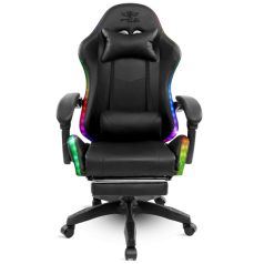   Spirit of Gamer szék - SIRIUS (RGB, állítható dőlés/magasság; kihajtható lábtartó; max.120kg-ig, fekete)
