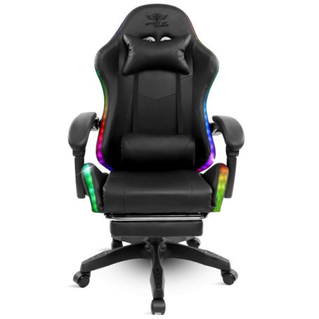 Spirit of Gamer szék - SIRIUS (RGB, állítható dőlés/magasság; kihajtható lábtartó; max.120kg-ig, fekete)