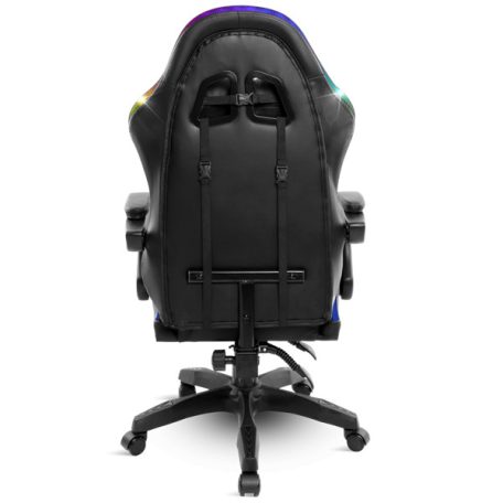 Spirit of Gamer szék - SIRIUS (RGB, állítható dőlés/magasság; kihajtható lábtartó; max.120kg-ig, fekete)