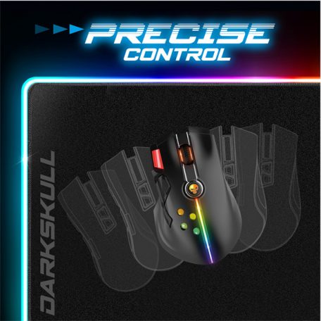 Spirit of Gamer Egérpad - Darkskull RGB - XXXL (RGB háttérvilágítás, USB Hub, 900 x 400 x 4mm; fekete)