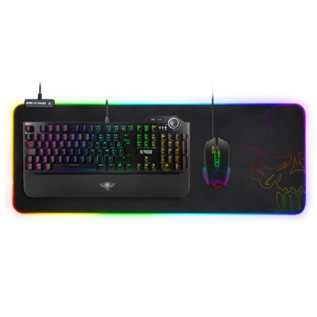 Spirit of Gamer Egérpad - Darkskull RGB - XXL (RGB háttérvilágítás, 800 x 300 x 4mm; fekete)