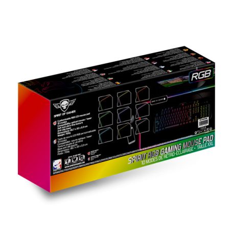 Spirit of Gamer Egérpad - Darkskull RGB - XXL (RGB háttérvilágítás, 800 x 300 x 4mm; fekete)