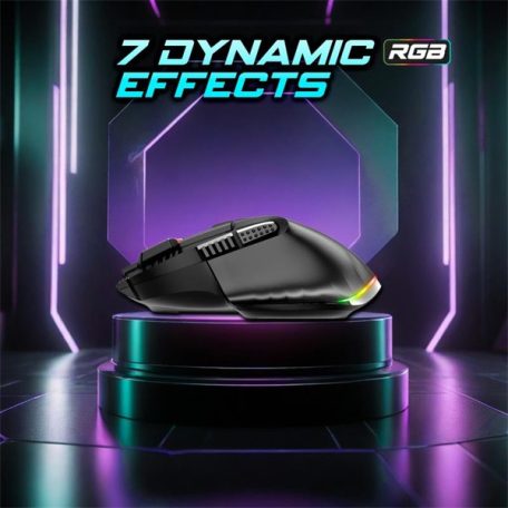 Spirit of Gamer Egér vezeték nélküli - PRO-M5 Wireless (Optikai, 8000DPI, 8 gomb, fekete)