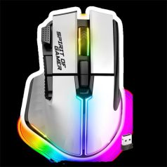   Spirit of Gamer Egér vezeték nélküli - PRO-M5 Arctic Wireless (Optikai, 8000DPI, 8 gomb, fehér)