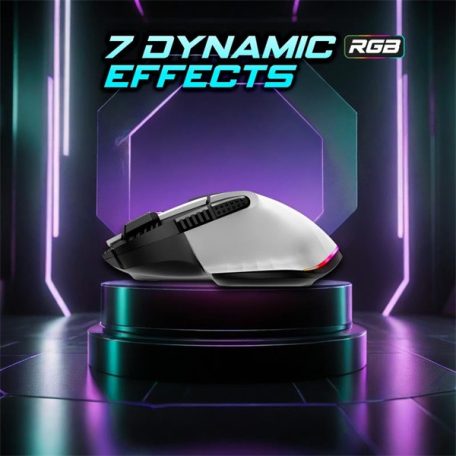 Spirit of Gamer Egér vezeték nélküli - PRO-M5 Arctic Wireless (Optikai, 8000DPI, 8 gomb, fehér)