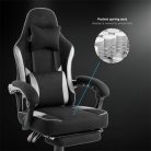 Spirit of Gamer szék - RAVEN (állítható dőlés/magasság; kihajtható lábtartó; max.120kg-ig, fekete)