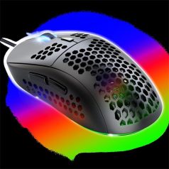  Spirit of Gamer Egér - S-PM4 RGB (Optikai, 12800DPI, 6 gomb, harisnyázott kábel, fekete)