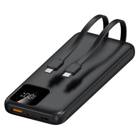S-Link Powerbank - IP-G16L 10000mAh (3x Type-C, Lightning, 20W PD, led, fekete)