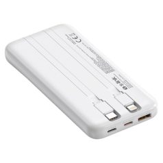   S-Link Powerbank - IP-G16L 10000mAh (3x Type-C, Lightning, 20W PD, led, fehér)