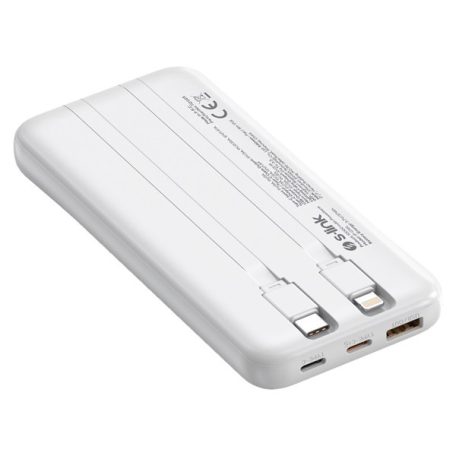 S-Link Powerbank - IP-G16L 10000mAh (3x Type-C, Lightning, 20W PD, led, fehér)